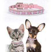 zhous宠物用品项圈牵引绳脖圈粉色猫咪项链，中小型犬狗圈颈圈饰品