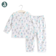 竹纤维睡衣宝宝套装，婴儿内衣薄款长袖空调服夏季家居服幼儿