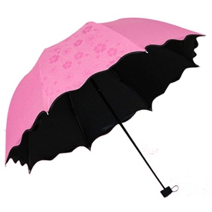 公主雨伞女晴雨伞防晒加厚黑胶晴雨两用太阳伞折叠三折伞防紫外线
