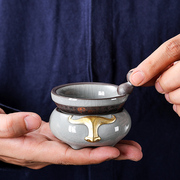 哥窑茶漏茶虑网架创意茶宠摆件茶道陶瓷茶隔过滤器套组茶具零配件