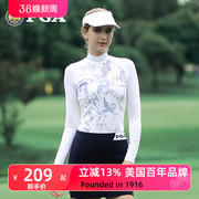 美国PGA 2023春夏 高尔夫女士长袖T恤 数码印花长袖 高弹舒适