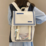 痛包书包女大学生大容量双肩包其他日系16寸电脑女生透明背包