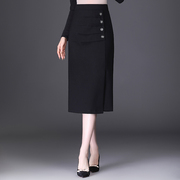 黑色包臀裙女2023通勤显瘦高腰，半身裙中长款优雅时尚一步裙子
