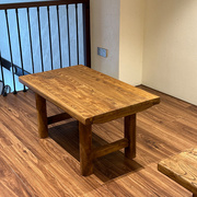 老榆木桌子实木餐桌茶桌书桌大板长条桌民宿中式复古矮桌蘑菇小匠