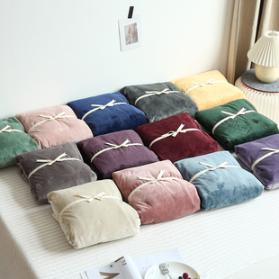 日式简约纯色天鹅绒床笠单件加厚保暖磨毛法兰绒床单加绒定制床罩