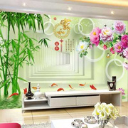 中式家和18D浮雕壁画35D电视背景墙壁纸现代简约客厅大气影视墙布
