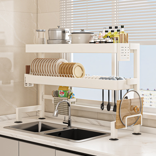 厨房水槽置物架台面晾碗盘碗碟，收纳柜家用多功能水池，放碗柜沥水架