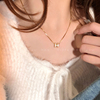法式复古贝壳h字母项链，女小众设计感高级锁骨链高级感网红毛衣链