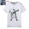 熊猫战士男t恤夏季印花圆领莫代尔，棉短袖白色tee潮