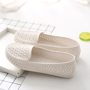 夏季白色塑料凉鞋女护士鞋妈妈鞋软底平底透气工作镂空包头洞洞鞋