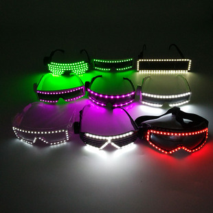 LED发光眼镜 蹦迪酒吧聚会音乐夜场气氛用品夜光舞台表演道具