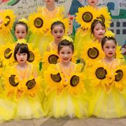 六一儿童演出服蓬蓬纱裙舞蹈服装儿童表演演出舞台服向日葵舞蹈裙