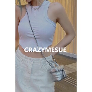 CRAZYMESUE 欧美超好版型短款工字背心显瘦吊带无袖上衣女夏