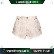 香港直邮pinko品高女士图案印花中腰牛仔短裤