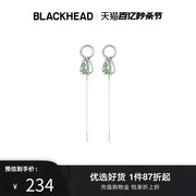 blackhead黑头高级感魔力，水晶球耳夹耳线甜酷女饰品小众设计个性