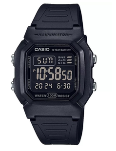 Casio卡西欧男腕表石英手表经典方形数字手表LED照明防水W800