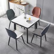 岩板餐桌椅组合可伸缩折叠家用小户型方桌可变圆桌现代简约饭桌子