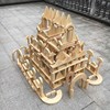 幼儿园大型建筑木制拼搭积木松木大块大颗粒木块，户外碳化木质构建