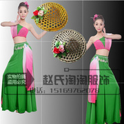傣族女子群舞，小卜绍舞台舞蹈演出服饰孔雀舞，民族舞表演服装