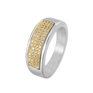 欧美大牌饰品 时尚个性简约镶钻指环男女钛钢戒指 生日礼物R0383