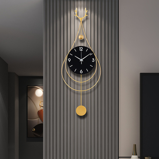 钟表客厅家用免打孔时钟现代简约大气背景墙格栅，挂钟艺术装饰挂件