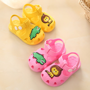 儿童凉鞋夏季宝宝露趾0-1-2-3-4岁软底防滑塑料婴幼儿，包头学步鞋