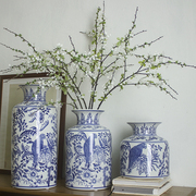 青花瓷中式陶瓷花瓶高级感鲜花插花瓷瓶景德镇瓷器客厅复古摆件