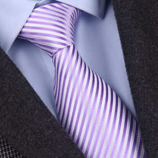 手打款衬衣领带男商务正装紫色拉链领带新郎韩版懒人免打领结
