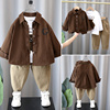 男童套装春秋装宝宝帅气衬衫休闲儿童时髦秋季开衫运动韩版三件套