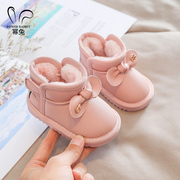 女宝宝雪地靴冬季幼儿童鞋子，1-3岁加绒加厚棉鞋小童婴儿防水保暖2