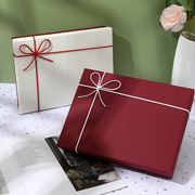 围巾礼盒空盒红色礼袋简约精美生日礼物盒结婚糖盒超大号包装定制