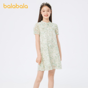 巴拉巴拉儿童连衣裙夏装大童女童裙子国风中式A型裙时尚甜美可爱