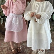 韩系童装2024春季兄妹装女童裙子圆领仙女裙可爱公主裙连衣裙