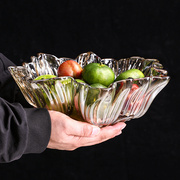 高档水晶玻璃果盘创意欧式客厅水果盘现代简约家用茶几大号干果零