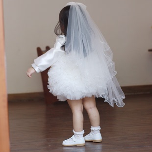 韩国正版秋装公主裙，女童连衣裙生日礼服，婚纱表演裙走秀花童蓬蓬裙