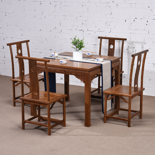 红木方桌鸡翅木八仙桌实木，中式正方形餐桌椅，组合小户型明清仿古