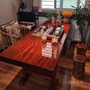 红塔利大板实木茶桌小新中式茶台花梨木原木办公书桌餐桌1米8