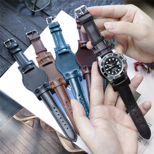 托盘油蜡皮手表带男女款 代用dw卡西欧手表带真皮手表表带20 22mm