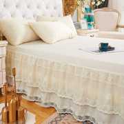 公主床罩床裙式单件蕾丝花边欧式1.5m1.8x2.0米2.2床套防滑保护套