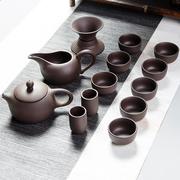 宜兴紫砂功夫茶具套装14头茶道陶瓷泡茶壶盖碗整套茶具定