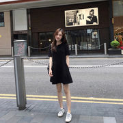 裙子2024年流行短裙子韩版修身百搭很仙的小众a字黑色连衣裙