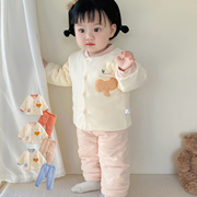 婴儿衣服秋冬季分体套装，男女宝宝棉服棉衣夹，棉两件套棉袄棉裤春装