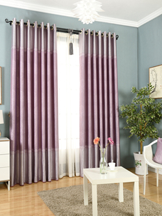 窗帘轻奢2023现代简约紫色，高档大气遮光卧室，客厅飘窗定制高端
