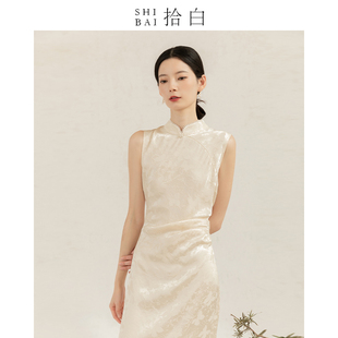 shibai新中式连衣裙夏季国风女装，无袖人丝改良日常旗袍，年轻款礼服