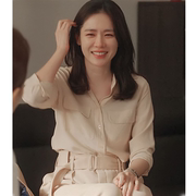 「温柔奶杏色」韩版气质长袖通勤宽松休闲雪纺衬衫女设计感小众春