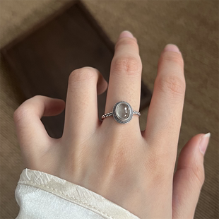 大仙的串儿物语《麦》天然葡萄石戒指中式复古小众设计指环925银