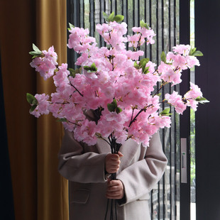 高仿真花樱花枝婚庆假花客厅，落地装饰花软装摆设花卉影楼道具插花