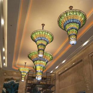 非标工程水晶灯酒店酒吧东南亚风情吊灯餐厅别墅楼梯吊灯