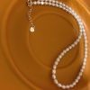 2021小米珠天然珍珠项链法式优雅chic锁骨链s925纯银百搭经典