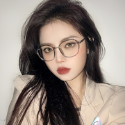 韩式方框透明眼镜框显瘦平光镜女近视有度数潮流眼镜防蓝光防辐射